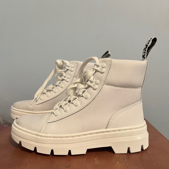 Dr. Martens Shoes - Dr. Martens Women’s COMBS WOMEN'S POLY CASUAL WHITE BOOTS Size 36-US 5L